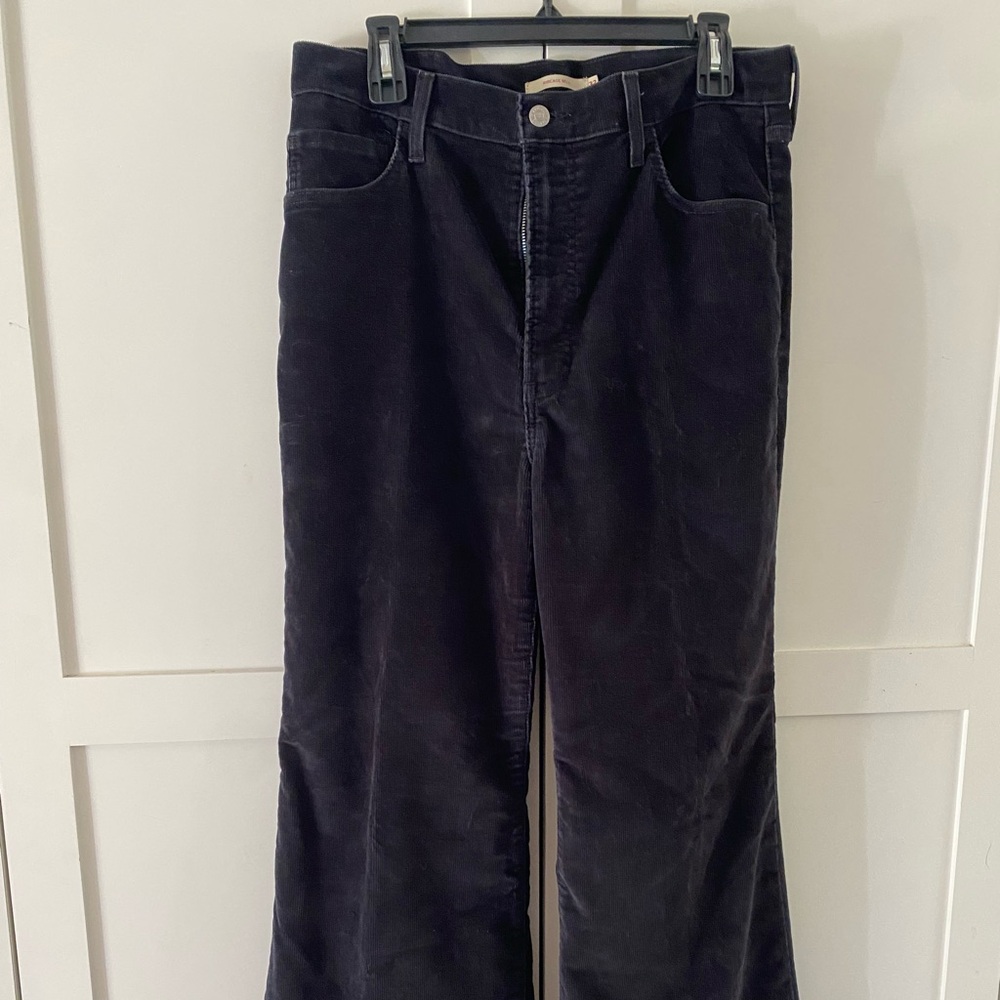 Chic Black Corduroy Bell Bottom Pant